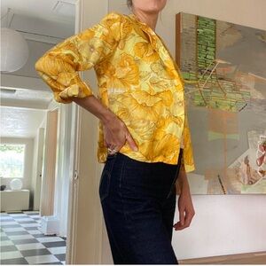 Vibrant Yellow Floral Blouse